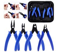 Glarks Lot de 5 pinces à bijoux comprenant des pinces à anneaux fendus, des pinces à sertir pour bijoux, des perles, un coupe-fil et une pince coupante pour la réparation de bijoux et de perles