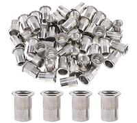 Glarks Lot de 50 écrous à rivets filetés en acier inoxydable 304 M10 à tête plate (M10)