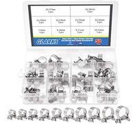 Glarks Lot de 50 mini colliers de serrage réglables en acier inoxydable de 7 à 18 mm pour tuyau d'injection de carburant