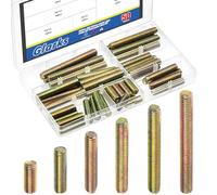 Glarks Lot de 50 tiges entièrement filetées M8 x 20/30/40/50/60/70 mm en acier au carbone plaqué zinc pour meubles, jardin, balustrade, assemblage de montage, fixation de cadre en acier