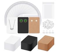Glarks Lot de 550 cartes de présentation pour boucles d'oreilles avec fermoirs et sacs auto-scellants, 9x6 cm, 3 couleurs, boucles d'oreilles, emballage de bijoux