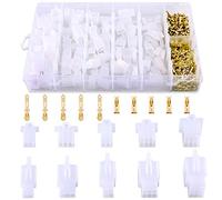 Glarks Lot de 580 connecteurs de fil à sertir 2, 3, 4, 6, 9 broches de 2,8 mm, mâles et femelles et connecteurs de broches pour moto, vélo, voiture, bateaux