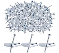 Glarks Lot de 60 boulons à bascule à tête ronde en acier plaqué zinc et écrou à ailettes pour accrocher des articles lourds sur cloison sèche 1,9 cm