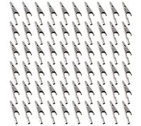 Glarks Lot de 60 pinces crocodiles en métal de 53 mm pour test de batterie, pinces de test électrique en nickel plaqué argent, sans capuchon
