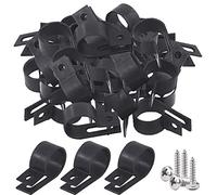 Glarks Lot de 60 serre-câbles en nylon noir de 1,9 cm avec 60 vis pour câble, câble, conduits et conduits de câble (noir)