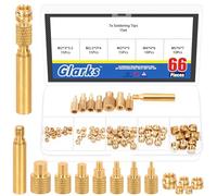 Glarks Lot de 7 pannes à souder 1,5/2/2,5/3,2/4,1/5/6,6 mm, avec 1 jeu d'outils d'insertion thermique, 65 écrous filetés M2/M2.5/M3/M4/M5, kit d'embouts d'insertion pour impression 3D, pièces en