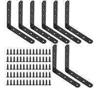 Glarks Lot de 8 équerres noires en forme de L à angle droit pour chaise en bois, bibliothèque, fenêtre, meuble (125 x 125 x 3 mm)