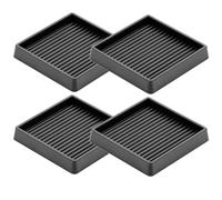 Glarks Noir 4pcs 3 x 3 Pouces carré antidérapant Tapis de Meubles en Caoutchouc antidérapant Roulette Tasse, jambières Coussin canapé, Chaise, Pied et lit arrêt antidérapant Protecteur de Sol