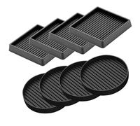 Glarks Noir 8pcs 2 x 2 Pouces Rond et carré antidérapant Tapis de Meubles Caoutchouc antidérapant Roulette Tasse, jambières Coussin canapé, Chaise, Pied et lit Stop antidérapant Protecteur de Sol