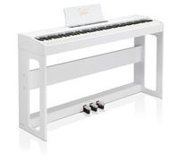 Glarry Domicile Piano Numérique 88 Touches Pondérées, Piano Électrique avec MIDI-USB, Bluetooth et Haut-Parleurs Stéréo, Action du Marteau, Clavier électrique Fullsize pour Débutant (Blanc)