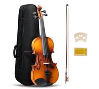 Glarry Ensemble de Violon Taille 4/4 pour les Débutants avec étui, Archet & Colophane, Couleur Bois