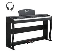Glarry Piano numérique 88 touches Lestées, Piano Électrique avec Enregistrement Audio&MIDI Bluetooth, Transposition, Accompagnement du Volume, Accordage/Force, Idéal pour Famille & Enseignement (Noir)