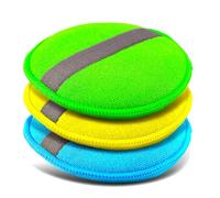Glart 43PP Éponge à polir à la main en Microfibre, lot de 3, 130x25 mm, tampon applicateur de cire pour cires, vernis, nettoyant pour peinture, cirage pour Voiture, au lieu d'une polisseuse