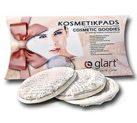 Glart 44AP Cotons démaquillants lavables avec sac de lavage, beige et blanc (lot de 7)