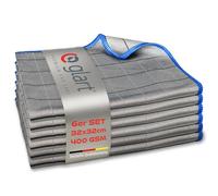 Glart 44C6B Lot de 6 chiffons en carbone, chiffons à vitres, chiffon à vitres de voiture, chiffons en microfibre pour verre, chiffon à vitres sans traces ni stries, chiffons de polissage pour vitres,