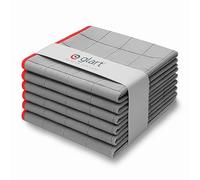 Glart 44C6R Lot de 6 Chiffons de Nettoyage pour vitres de Voiture, au Carbone, en Microfibre, sans Traces ni Traces, Non Pelucheux, 32 x 32 cm, 400 g/m²