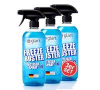 Glart 45EE3 Lot de 3 Spray Dégivrant Freeze Buster 500 ml - Spray de dégivrage pour vitres de voiture, verre, plastique et polycarbonate - Vision claire en hiver - pulvériser, attendre, enlever