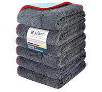 Glart 471PP6 Lot de 6 chiffons en microfibre, pour polir la peinture, les vitres, le nettoyage du cockpit pour l'entretien des voitures, des motos, chiffon en microfibre pour polir, chiffon sec pour polir les voitures, 60x40 cm