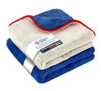 Glart 472PP Lot de 2 chiffons microfibres 40x40 cm pour voiture - Chiffons de séchage et de polissage pour soin auto, carrosserie, tableau de bord, vitres - sans rayures, sans traces, sans peluches, p