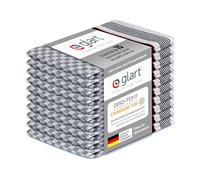 Glart 48GS Lot de 10 torchons de cuisine Premium, 45x90 cm, 100% coton certifié OEKO-TEX, noir, prélavés
