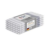 Glart 48KG1 Lot de 5 torchons de cuisine, 50x70 cm, 100% coton certifié OEKO-TEX, à carreaux gris, prélavés
