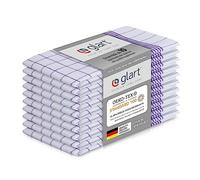 Glart 48KV2 Set de torchons - 10 pièces de 50x70 cm - 100% Coton - 170 GSM - Certifié Oeko-TEX - Carreaux Violets - Torchons de Cuisine lavables et absorbants
