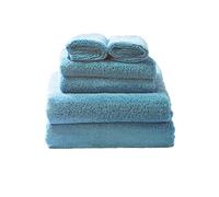 Glart 49M4B Set de 6 Serviettes de Bain Absorbantes en Microfibres de Qualité Professionnelle/Salon de Coiffure. Sèchent Simplement la Peau et Les Cheveux en tamponnant, Couleur Grise