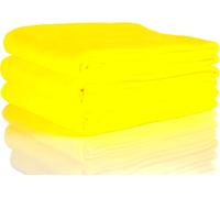 Glart Lot de 3 couvertures polaires Oeko-Tex, jaune, 130 x 160 cm, 200 g/m², comme couverture, couverture câline, jeté de canapé et couverture de pique-nique. Couverture de canapé en polaire