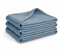 Glart G3JB Set de 3 couvertures en polaire Oeko Tex - 130x160 cm, 100% polyester, 200 g/m² - bleu jean, polyvalent comme couverture de salon, couverture douillette, couverture de canapé, couverture d'