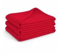 Glart G3R Set de 3 Couvertures Polaires Oeko Tex - 130x160 cm, 100% Polyester, 200 g/m² - Rouge, utilisable comme Couverture de Maison, Couverture Douillette, Couverture de canapé, Couverture d'invit