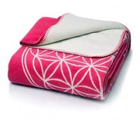 Glart J2BP Couverture Douillette Design Fleur de Vie Rose - Couverture Douce en mélange de Coton-polyacrylique pour canapé 150 x 200 cm