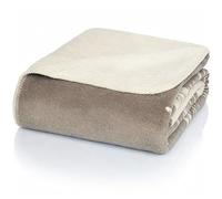 Glart J2F Couverture Douillette Design Plumes Gris - Couverture de Maison Douce en mélange Coton-polyacrylique pour canapé et lit 150 x 200 cm