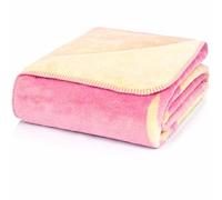 Glart J2H Couverture Moelleuse Design Renne Vieux Rose - Couverture de Maison en mélange de Coton Acrylique pour canapé et lit 150 x 200 cm