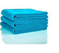 Glart Couvertures polaires Oeko-Tex lot de 3 turquoise, 130x160 cm, 200g/m2. Peut être utilisé comme couverture, couverture de canapé, couverture câline, jeté de canapé ou couverture de pique-nique.