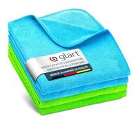 Glart Lot de 4 chiffons en microfibre ultra doux 4448, 2 pièces bleu 40 x 40 cm et 2 pièces vert 40 x 40 cm