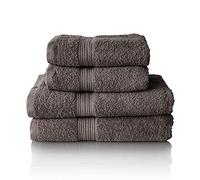 Glart - Lot de Serviettes Éponge de Qualité Supérieure, Gamme Disponible en 6 Coloris et 5 Tailles, Coloris : Anthracite, 2 Serviettes de Bain de 70 X 140 cm et 2 Serviettes de Toilette de 50 X 100 cm