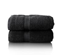 Glart - Lot de Serviettes Éponge de Qualité Supérieure, Gamme Disponible en 6 Coloris et 5 Tailles, Coloris : Noir, 2 Draps de Bain de 70 X 200 cm