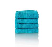 Glart - Lot de Serviettes Éponge de Qualité Supérieure, Gamme Disponible en 6 Coloris et 5 Tailles, Coloris : Turquoise, 4 Serviettes Invités de 30 X 50 cm