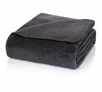 Glart U2A Couverture Douillette Uni Gris - Couverture de Salon en mélange de Coton polyacrylique pour canapé et lit 150 x 200 cm