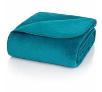 Glart U2P Couverture Douillette Uni Petrol - Couverture de Maison en mélange Coton-polyacrylique pour canapé et lit 150 x 200 cm