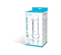 Glas Dildo en verre à double fin avec des perles anales Transparent Taille Unique