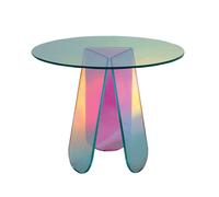 GLAS ITALIA table basse SHIMMER (Ø 65 x 50 cm - Cristal transparent multi-chromatique)