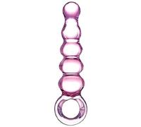 Glas Plug Anal Quintessence Beaded Slider en Verre Violet 19 cm