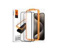 GLAS.tR AlignMaster - Protection d'écran pour téléphone portable - couverture complète - verre - couleur de cadre noir - pour Apple iPhone 15 Pro Max