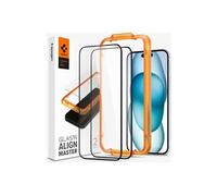 GLAS.tR AlignMaster - Protection d'écran pour téléphone portable - couverture complète - verre - couleur de cadre noir - pour Apple iPhone 15