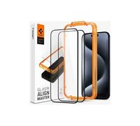 GLAS.tR AlignMaster - Protection d'écran pour téléphone portable - couverture complète - verre - couleur de cadre noir - pour Apple iPhone 15 Pro