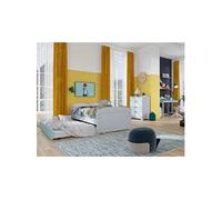 GLASCA - Lit Gigogne 90x200cm + Commode + Bureau Pin Massif -