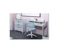 GLASCA - Pack Commode 5 Tiroirs + Bureau en Pin Massif -