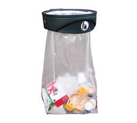 Glasdon Support pour sac poubelle Orbis™ conçu (Noir, Gris) - Porte sac poubelle avec fixation murale et sac transparent pour un maximum de sécurité (Noir (sans couvercle))