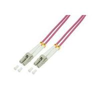 LogiLink FP4LC05 : Câble Fibre Optique 5m LC-LC OM4 Multimode 50/125µm, Full Duplex, 40 Gbit/s, Gaine LSZH Violet, Certifié DIN EN 50173-1